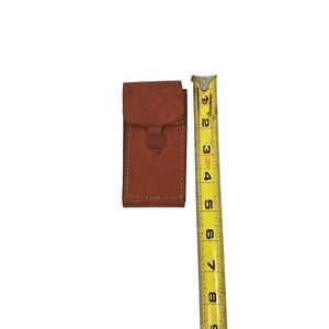 Vintage All Leather Cribbage Folding Travel Board & Wood Pegs Fold